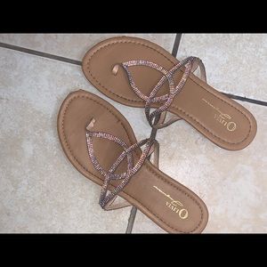 OLIVIA- Pink shimmer Sandals